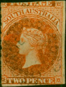 South Australia 1864 2d Bright Vermilion SG26 Good Used