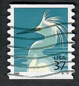 US #3829 Snowy Egret Used PNC Single plate #V1111