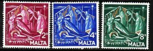 Malta-Sc#309-11- id10-unused VLH set-Christmas-Nativity-1964-