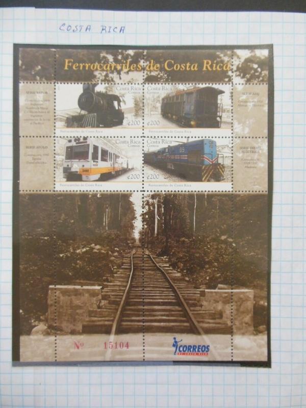 COSTA RICA : 5 Modern Souvenir Sheets. Very Fine, Mint Never Hinged.