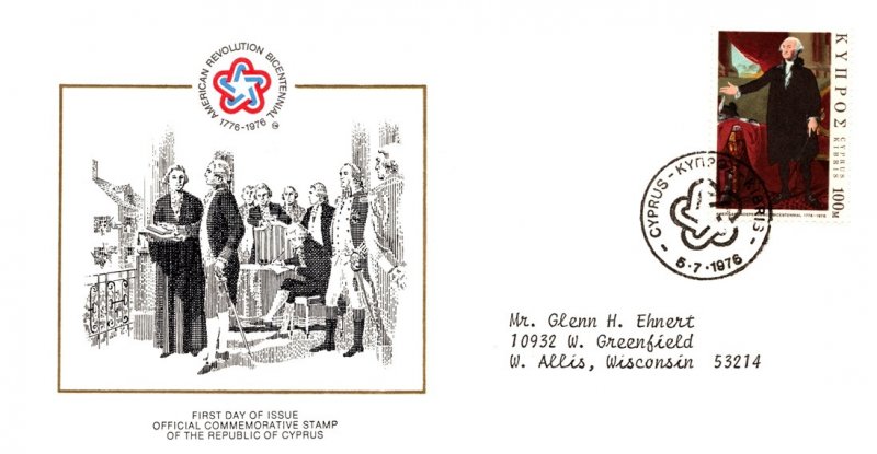 Cyprus, Americana, Worldwide First Day Cover