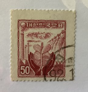 Korea 1955  Scott 212 used - 50h,  industrial  Reconstruction