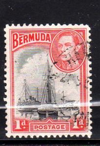 BERMUDA #118a  1940  1p KING GEORGE VI & HAMILTON HARBOR      F-VF USED