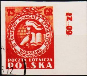 Poland. 1953 75g (Imperf) S.G.822 Fine Used