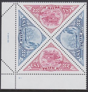 3131a Pacific 97 Plate Block MNH