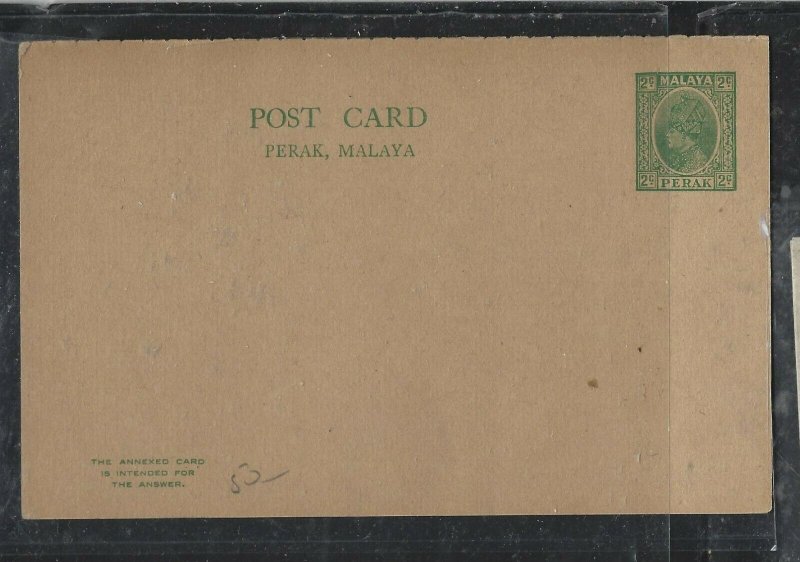 MALAYA PERAK  (PP1708B) REPLY PSC 2C SIDEWAYS SULTANUNUSED