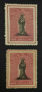 MOMEN: VIRGIN ISLANDS SG #21,21b 1868 MINT OG H £320 LOT #64217