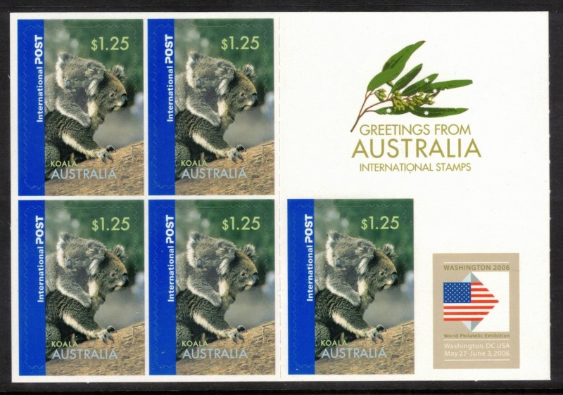 AUSTRALIA 2006 Washington 2006 Expo Booklet; Scott 2503c, SG 2640b; MNH