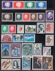 Monaco 1970's-80's Selection 64 Stamps MNH With Better CV$110