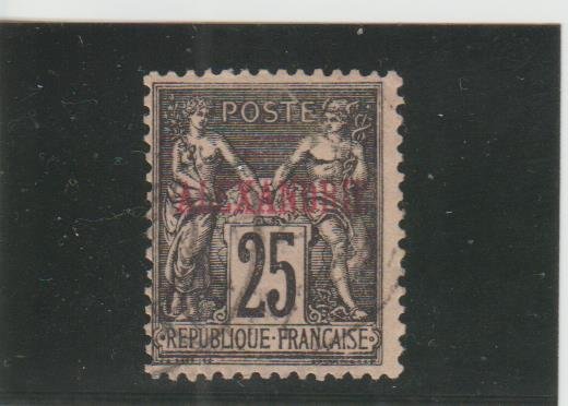 French Offices in Egypt (Alexandria)  Scott#  9  Used  (1899 Overprint)