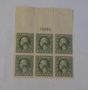 #536 1 cent Washington plate block