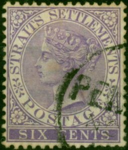 Straits Settlements 1884 6c Violet SG66a Fine Used
