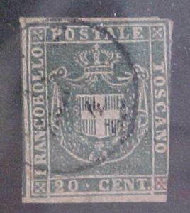 ITALY  TUSCANY STAMP #20B cat.$220.00 USED