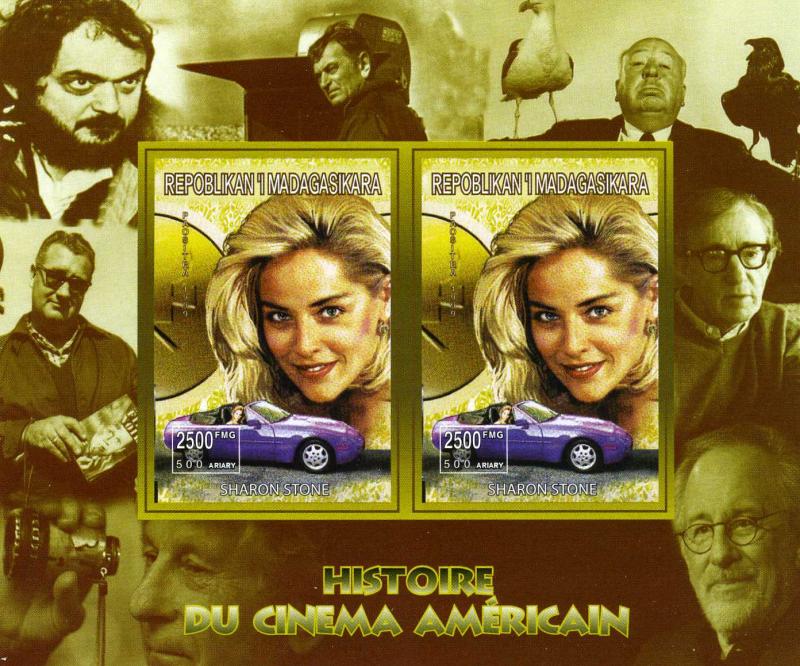 Madagascar 1999 American Cinema SHARON STONE PORSCHE s/s Imperforated Mint (NH)