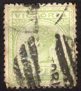 1886, Victoria 1p, Used, creased, Sc 161
