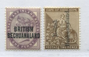 Bechuanaland QV 1891 overprinted 1d and 2d mint o.g. hinged