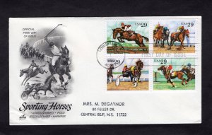 2759a Sporting Horses, blk/4 FDC ArtCraft addressed