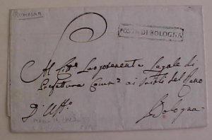 ROMAN STATES DI CENTRO BOLOGNA B/S 1802 WITH LETTER