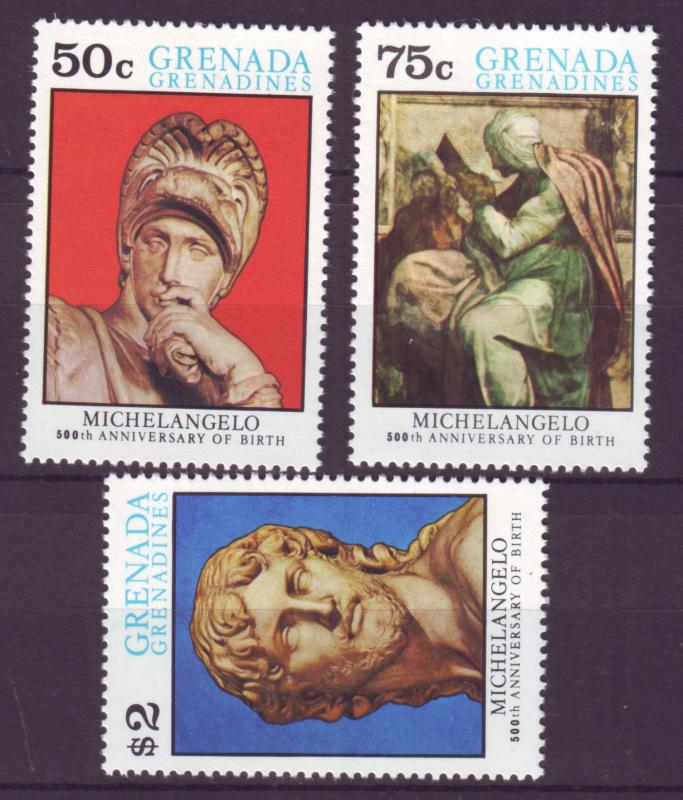 J18127 JLstamps 1975 grenada grenadines hv,s of set mnh #71-3 art