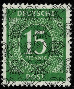 GERMANY ALLIED 1948 15pf.GREEN MINT (NH) Optd. T. A3 SGA93 Wmk.230 P.14 SUPERB