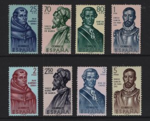 Spain  #1187-1194   MNH 1963  builders of the new world