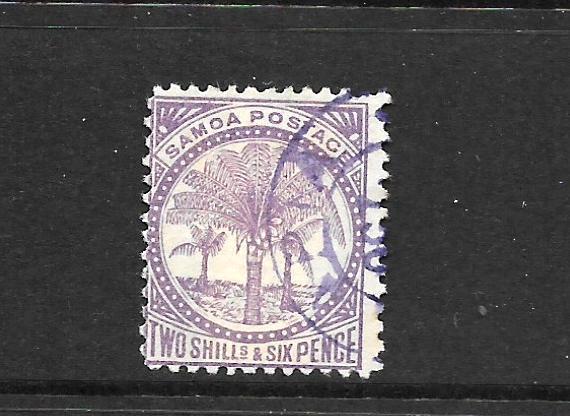 SAMOA  1886-00  2/6    PALM TREES  FU  P12 1/2  SG 26