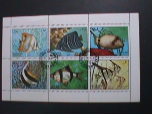 SHARJAH-1972 UNDER WATER WORLD- LOVELY TROPICAL FISHES-CTO S/S -VERY FINE