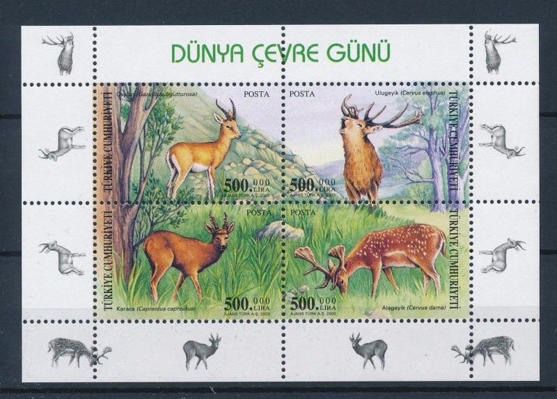 [34607] Turkey 2003 Wild Animals Mammals Gazelle Deer MNH Sheet