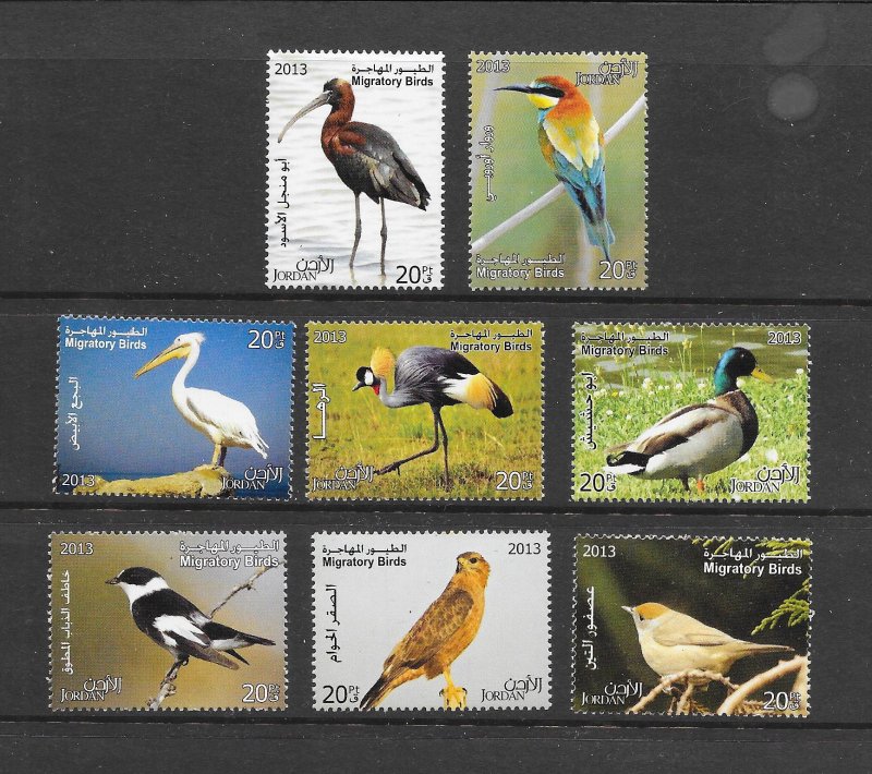 BIRDS - JORDAN #2178-85  MIGRATORY BIRDS   MNH