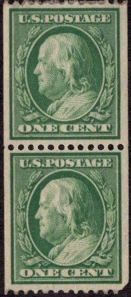 United States Scott #348 UNUSED pair hinge residue on rear OG looks great!