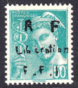 FRANCE 458 ROUET LIBERATION OVERPRINT OG NH U/M VF BEAUTIFUL GUM