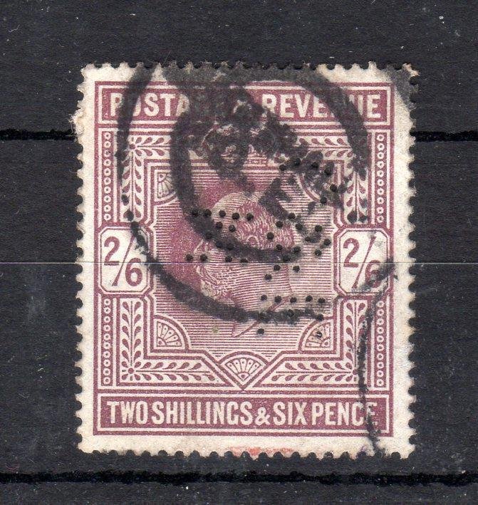 EDWARD VII 2/6 WITH 'C & E M' PERFIN