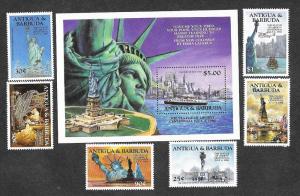 Antigua 828-834 Mint NH MNH Statue of Liberty Centennial!