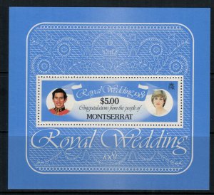 Montserrat #471* NH  CV $3.00 Prince Charles & Lady Di wedding Souvenir Sheet