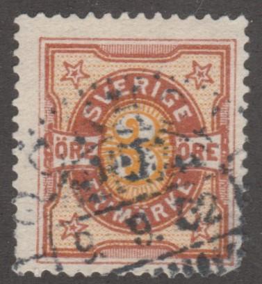 Sweden stamp, used Scott# 54, big 3, #M423