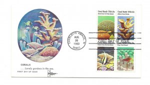 1827-30 Coral Reefs block of 4 GillCraft FDC