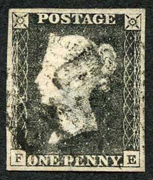 Penny Black (FE) Four margins (small thin)