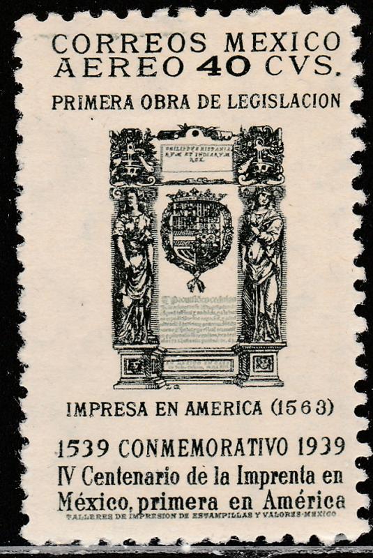 MEXICO C98, 400th Anniv 1st Printing Press in America. SM. THIN UNUSED, H OG F.