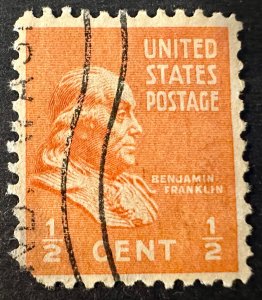 US # 803 Franklin, 1/2c 1938 used