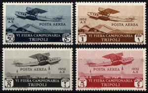 Libya #C4-C7 Tripoli VI Trade Fair Italian Colony Airmail Postage 1932 MLH VF