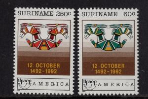 Surinam  #932-933  MNH  1992   discovery of America