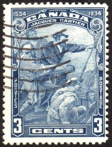 1934, Canada 3c, Jacques Cartier, Used, Sc 208