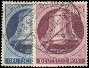 German Occupation Stamps - Berlin #9N73-9N74, Incomplete Set(2), 1951, Used