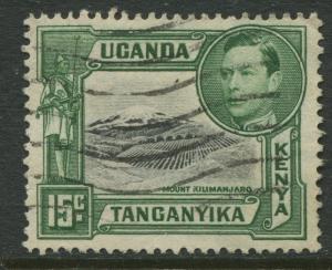 Kenya & Uganda - Scott 73 - KGVI Definitive -1943 - Used - Single 15c Stamp