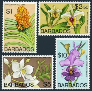 Barbados 408b-411b WMK 373,MNH.Michel 377Y-380Y. Orchids 1975.