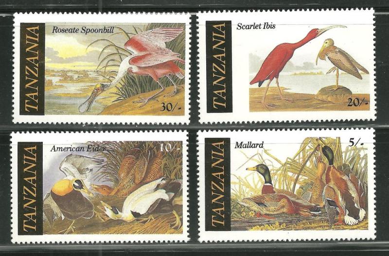 Tanzania 306-09 MNH Audubon Birth Bicentenary
