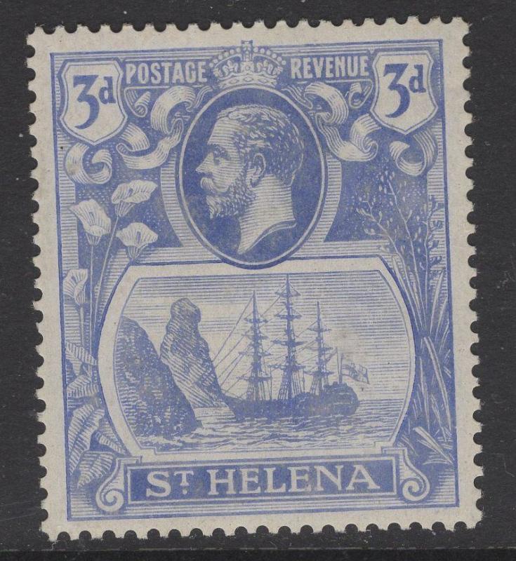 ST.HELENA SG101b 1923 3d BRIGHT BLUE TORN FLAG MTD MINT