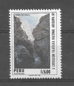 PERU 1987 NATIONAL STAMPS EXPOSITION AREQUIPA 87 NATURE LANDSCAPE SC 916