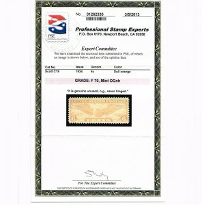 EXCEPTIONAL GENUINE SCOTT #C19 MINT OG NH PSE CERT GRADED FINE-70  #13463