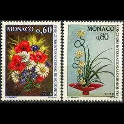 MONACO 1975 - Scott# 1003-4 Flower Show Set of 2 LH